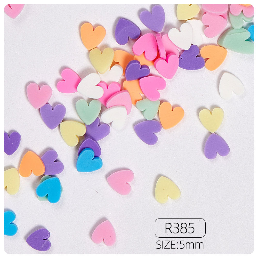 Fimos en forma de Frutas, Corazon y Estrella decorativas