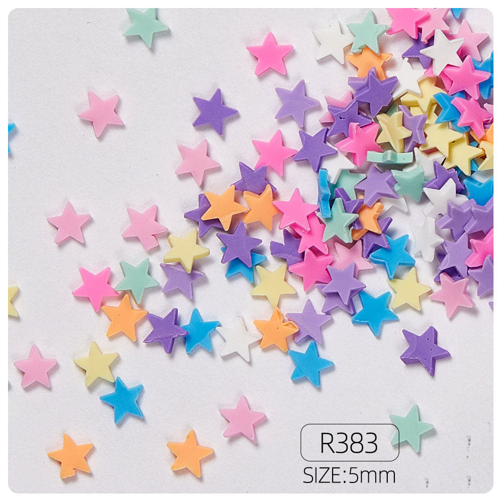 Fimos en forma de Frutas, Corazon y Estrella decorativas