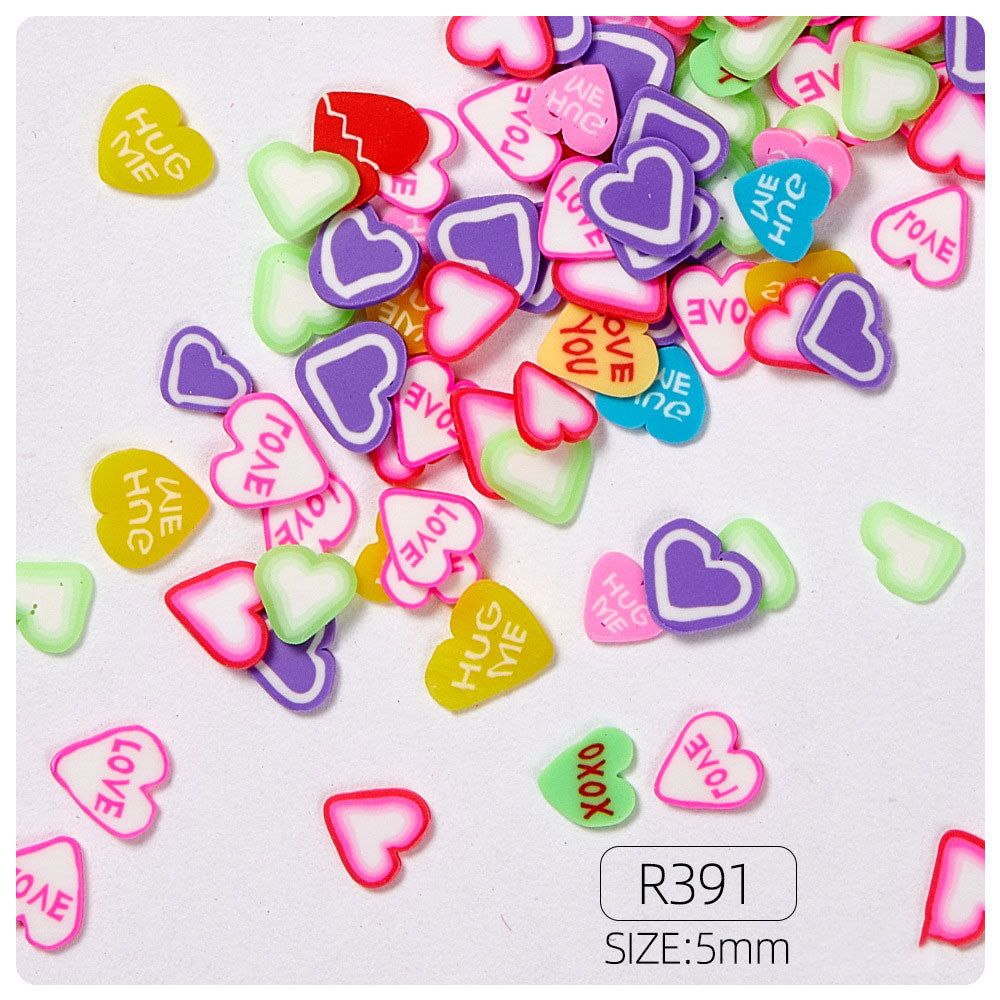 Fimos en forma de Frutas, Corazon y Estrella decorativas