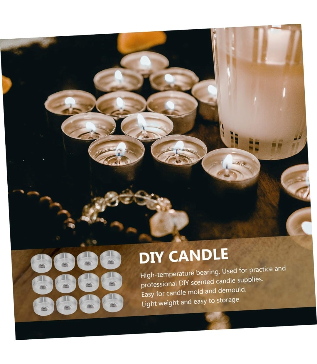 Tarro de metal para velas / Velones