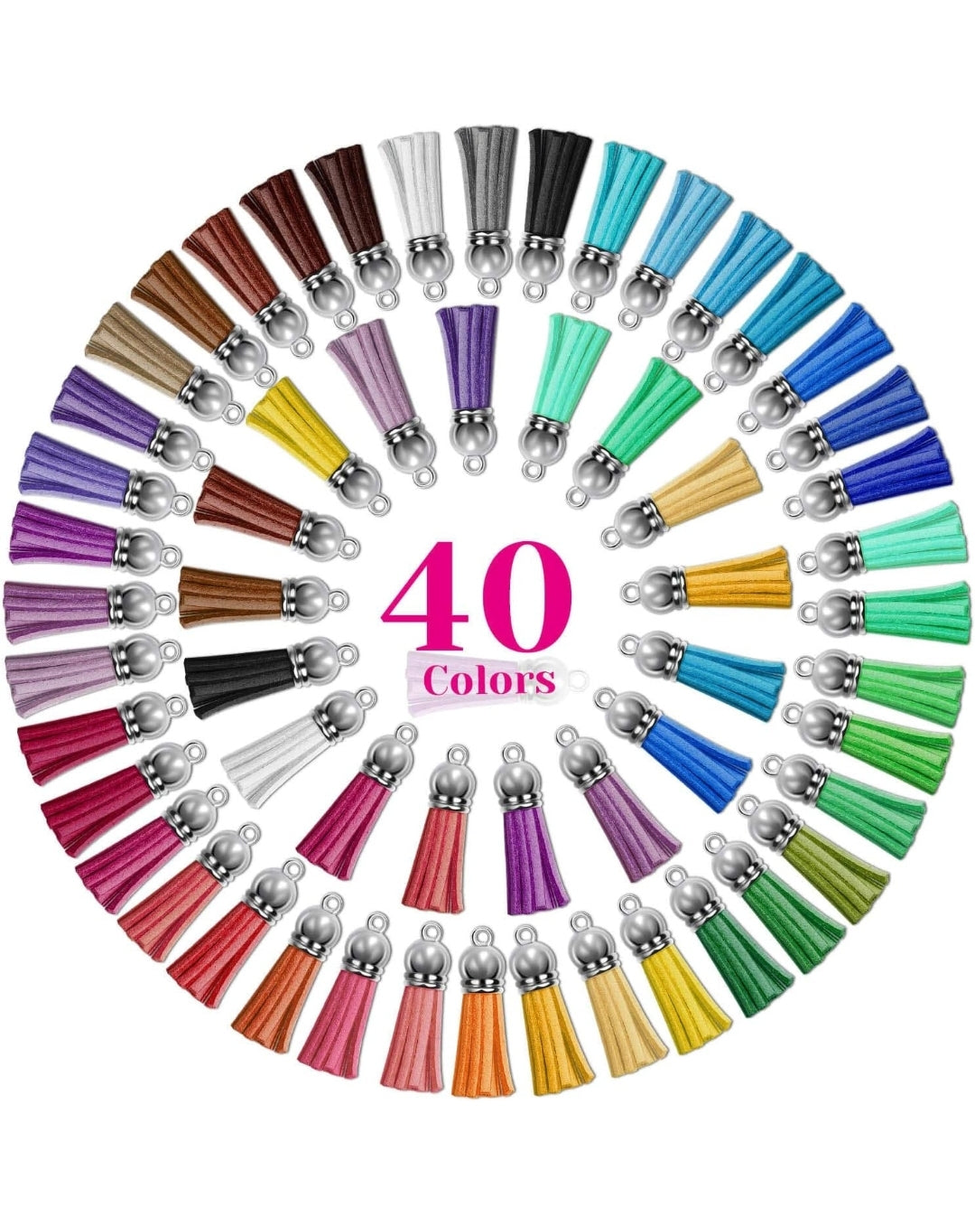 Borlas para Llaveros set de 35 unidades coloridas