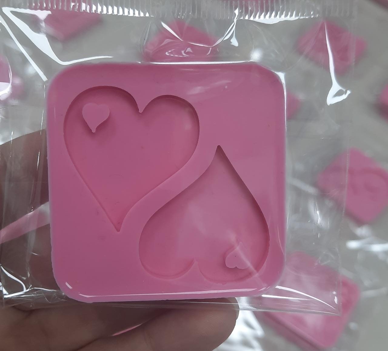 Molde de Corazón doble para Dijes y Aretes