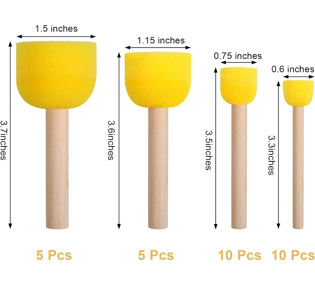 Juego de Pinceles de Esponjas Redondos para Pintar