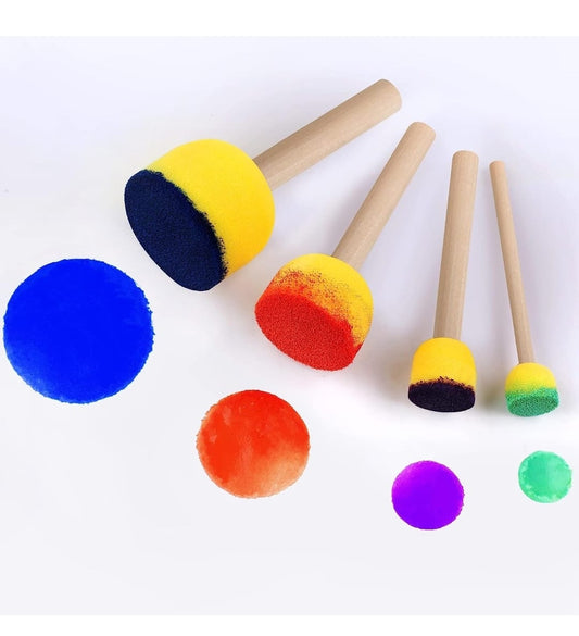 Juego de Pinceles de Esponjas Redondos para Pintar
