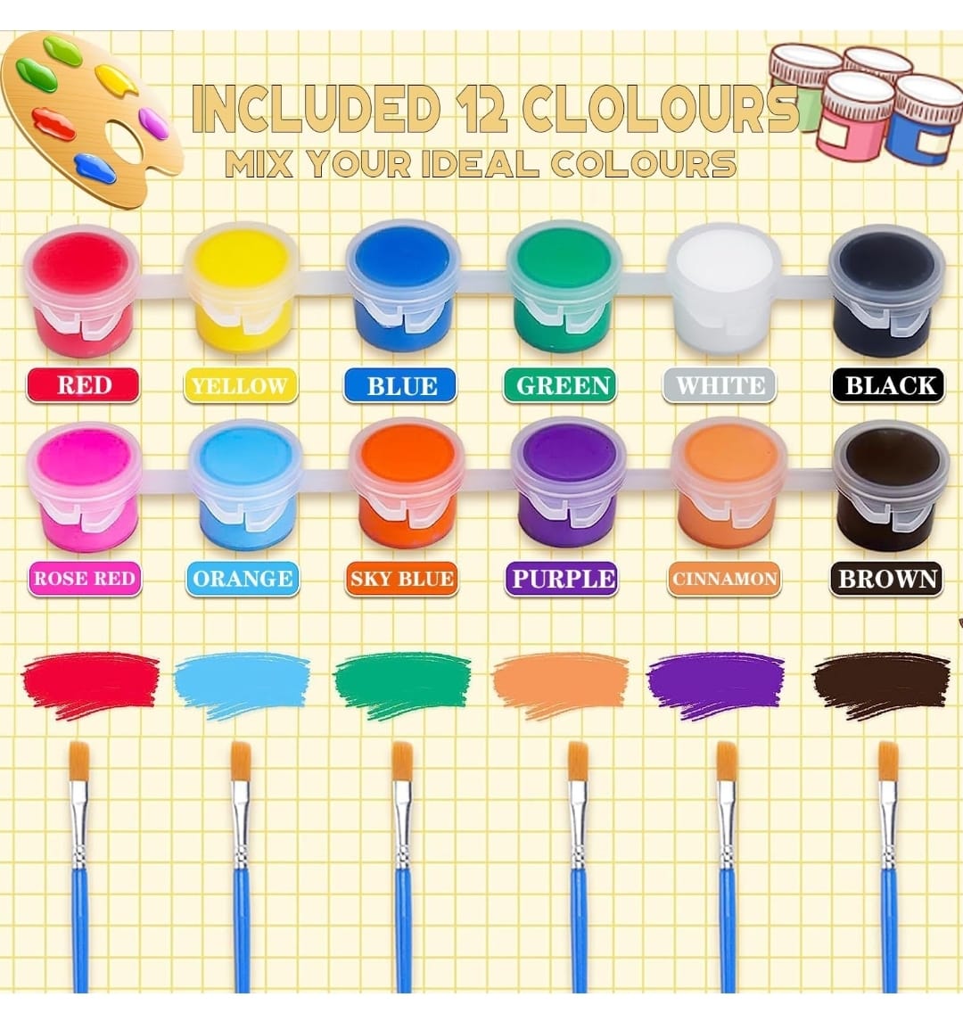 Mini Juego de Pintura Acrílica 12 Colores