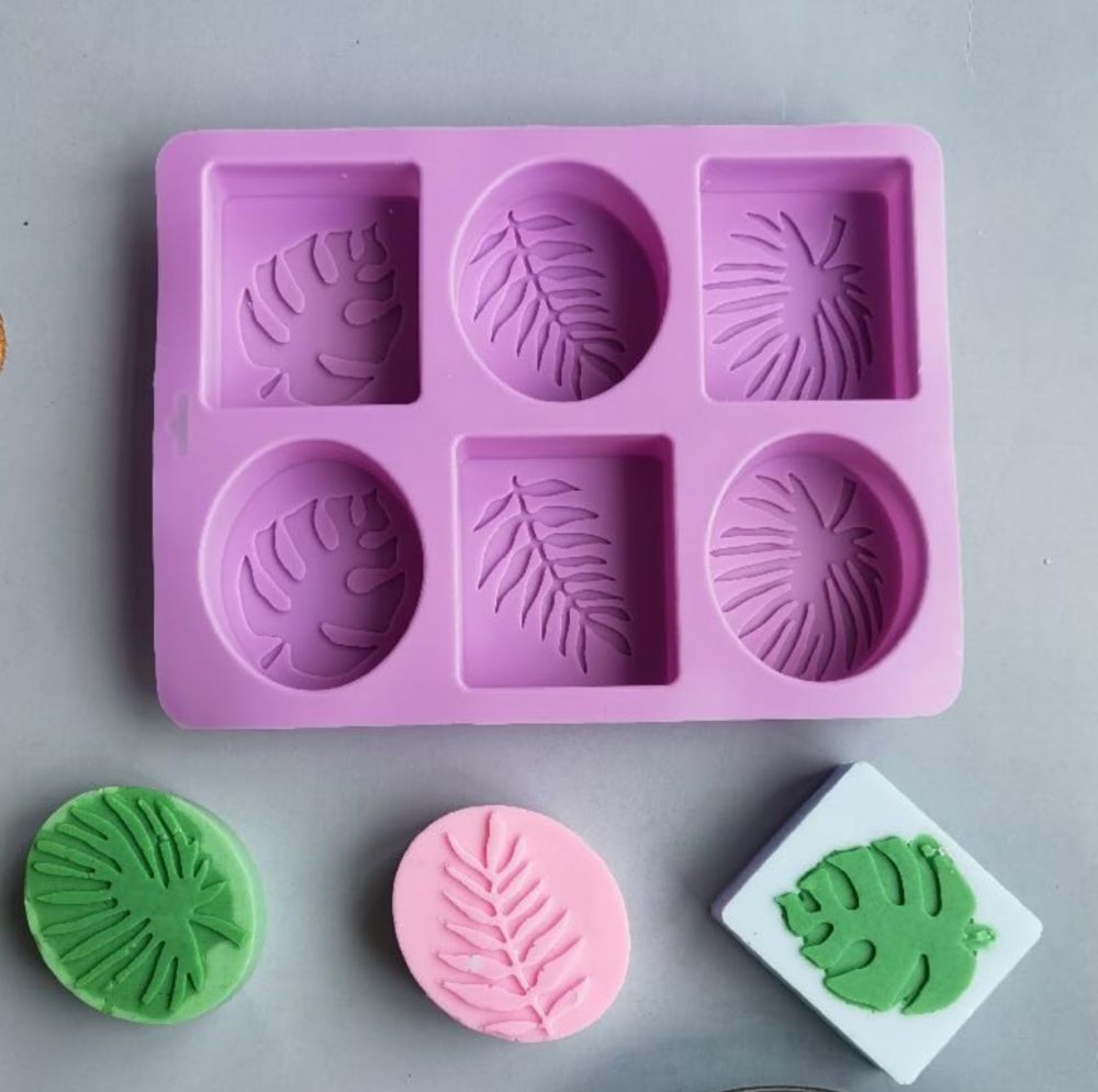 Molde para jabones en forma de hojas