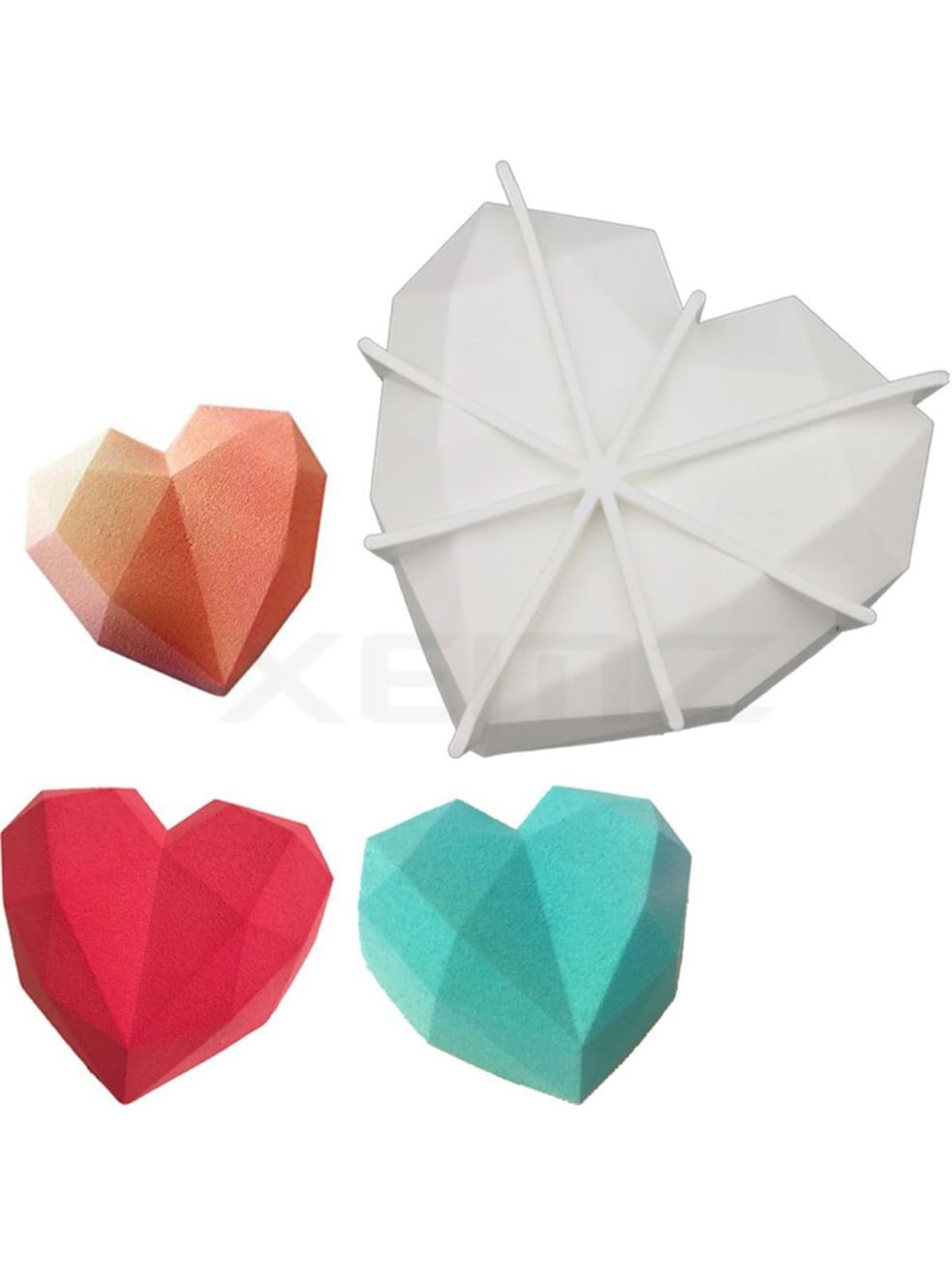 Molde de corazón en silicon grado alimenticio
