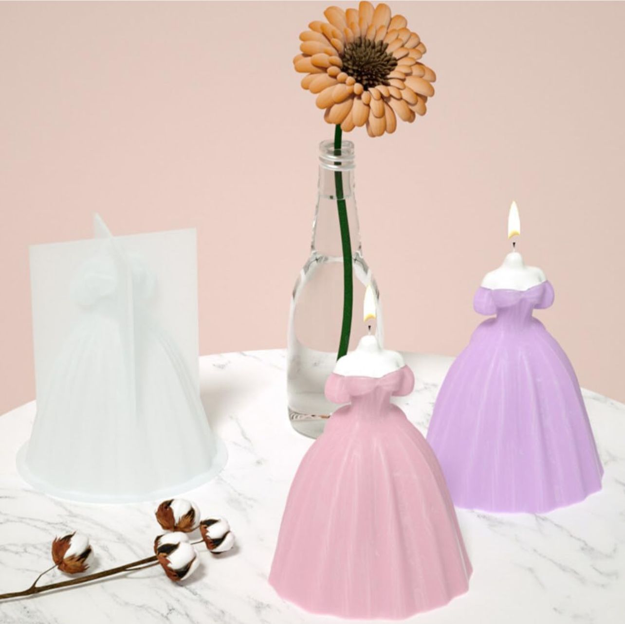 Molde de vestido para jabones y velones ideal para 15 años quinceañeras