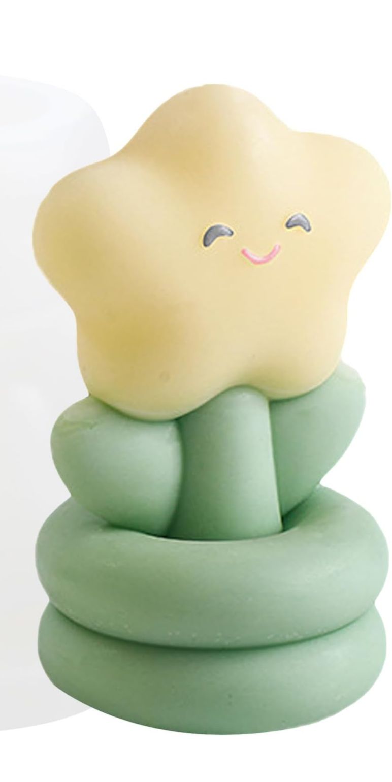 Molde de Flor de Nubes y Estrella para Velas