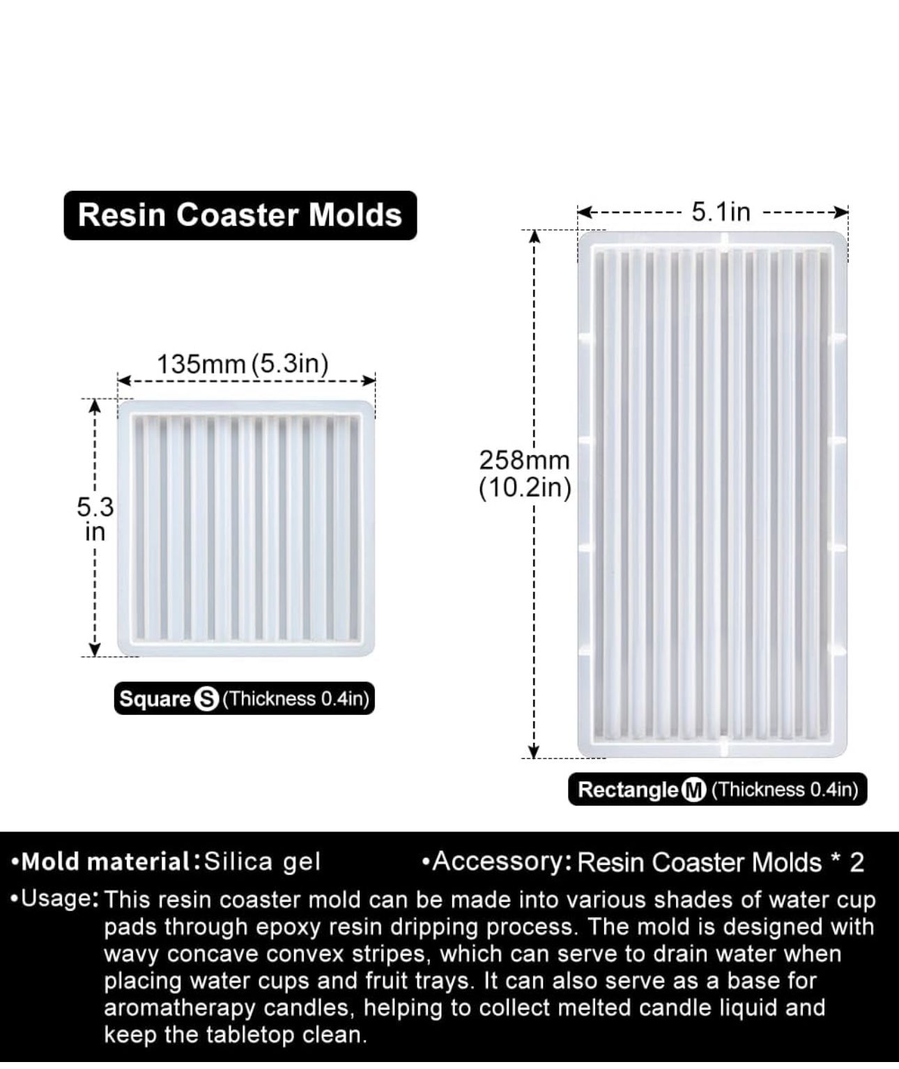Moldes para bandejas y porta vasos a rayas