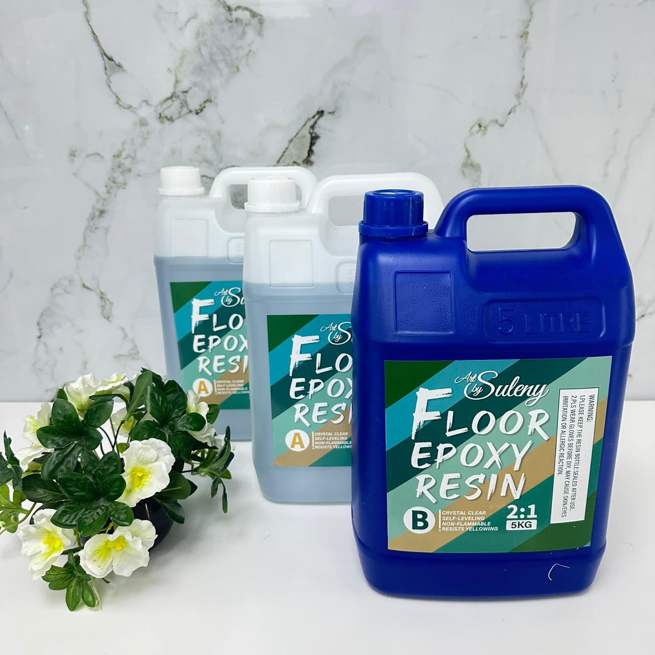 Kit de Resina Epóxica A/B 2/1 Transparente Super Clear para Pisos 15KG