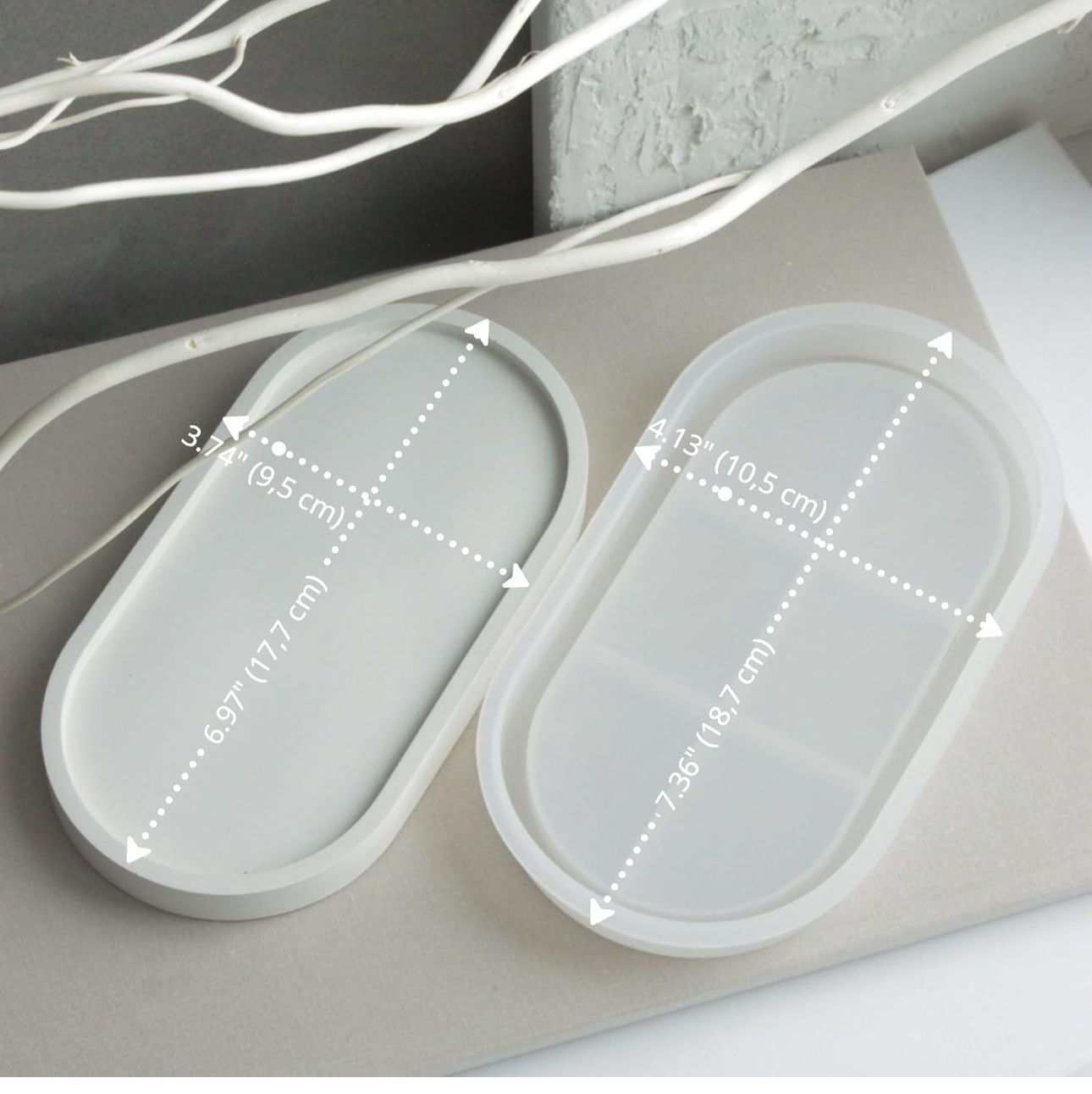 Moldes de Bandeja y Tarro Decortativos Set de 3 molde para Resina Ecologica y Yeso