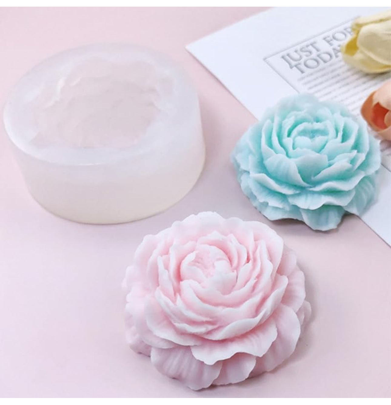 Molde para Velones y Jabones en Forma de Rosas