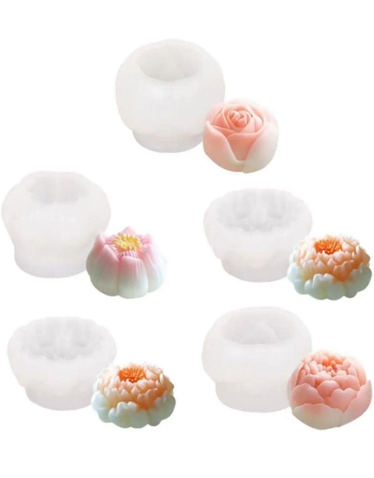 Molde para Velones y Jabones en Forma de Flor