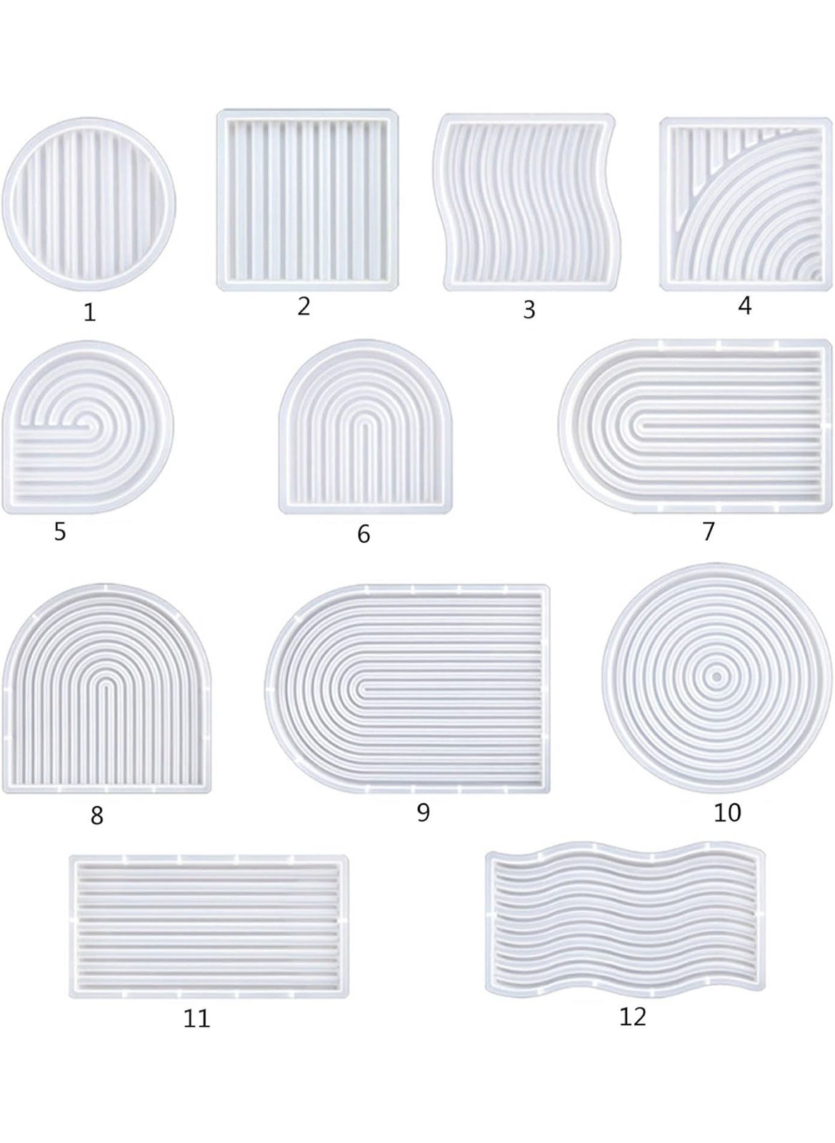Moldes para bandejas y porta vasos a rayas