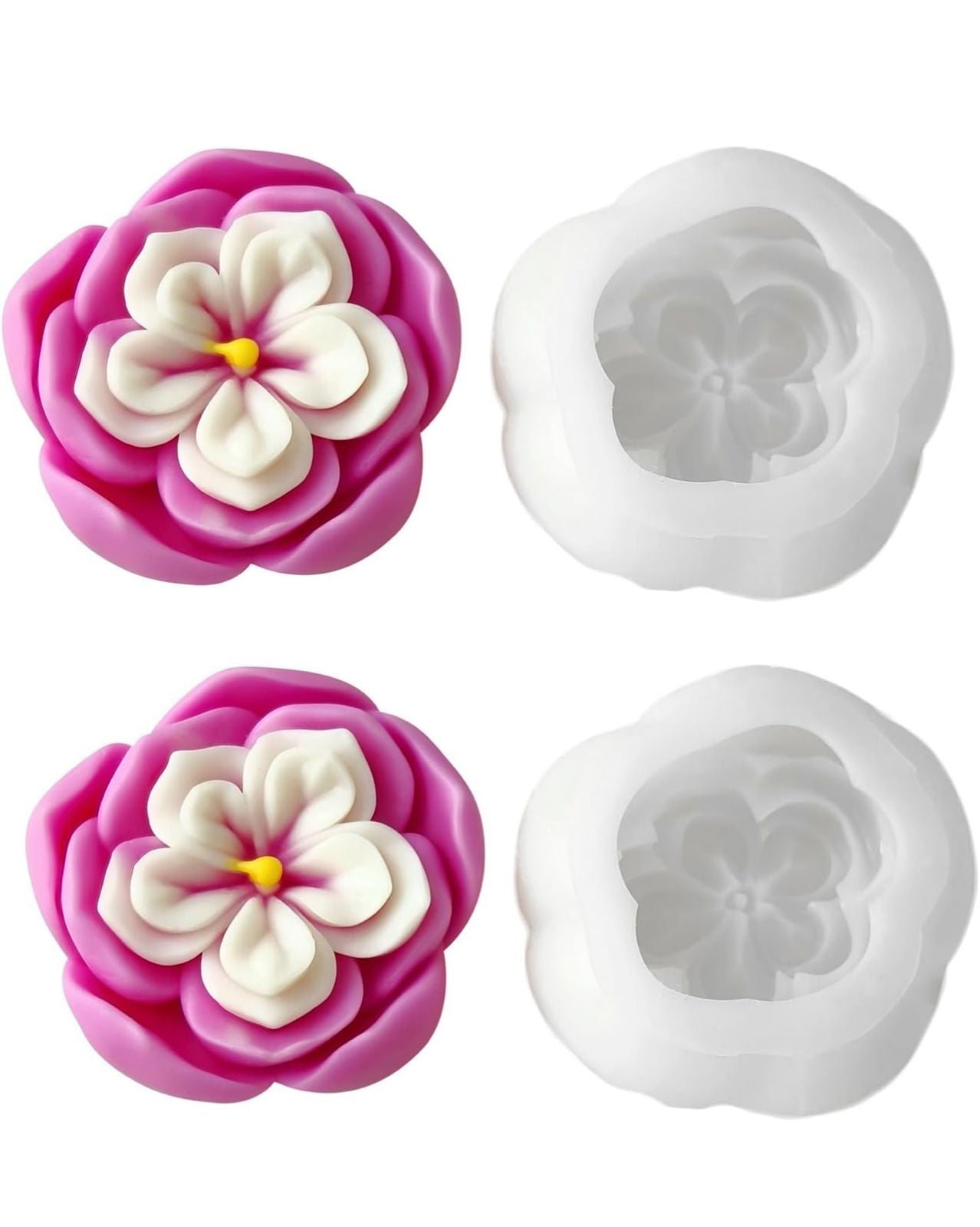 Molde Forma de Flores para Velones, Jabones, Comestibles y Reposteria