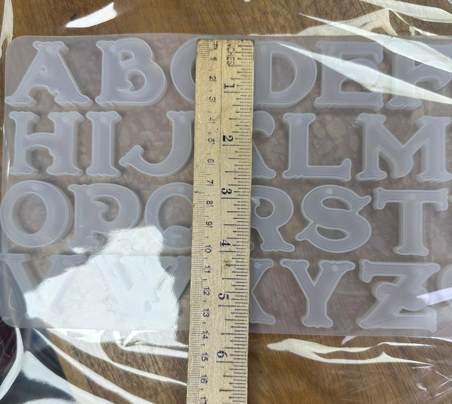 Molde en silicon de Letras para Llaveros en Resina