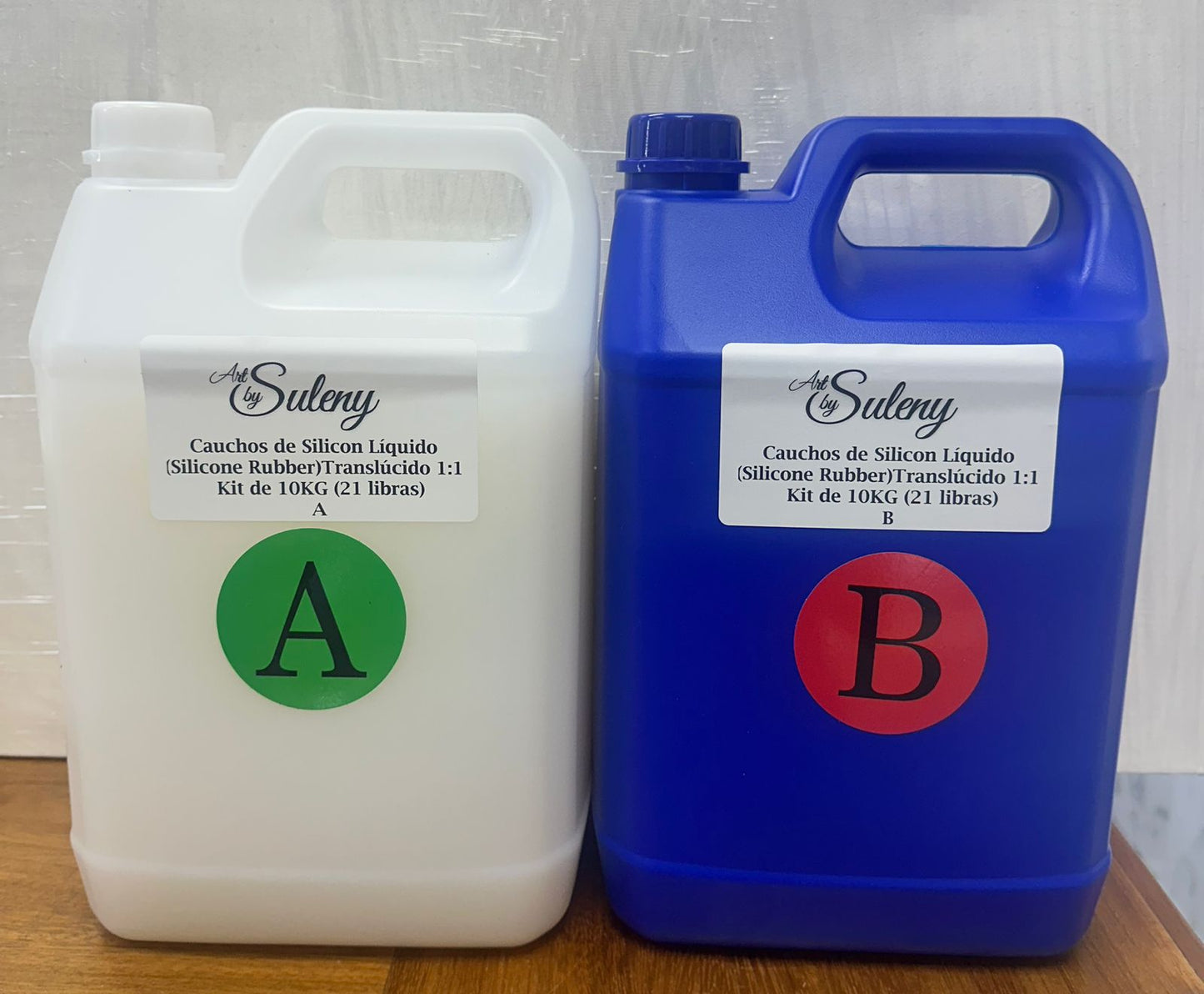Cauchos de Silicon Líquido (Silicone Rubber) Translúcido 1:1 Kit de 2KG (4.2 libras) y Kit de 10KG (21 libras) Grado Alimenticio