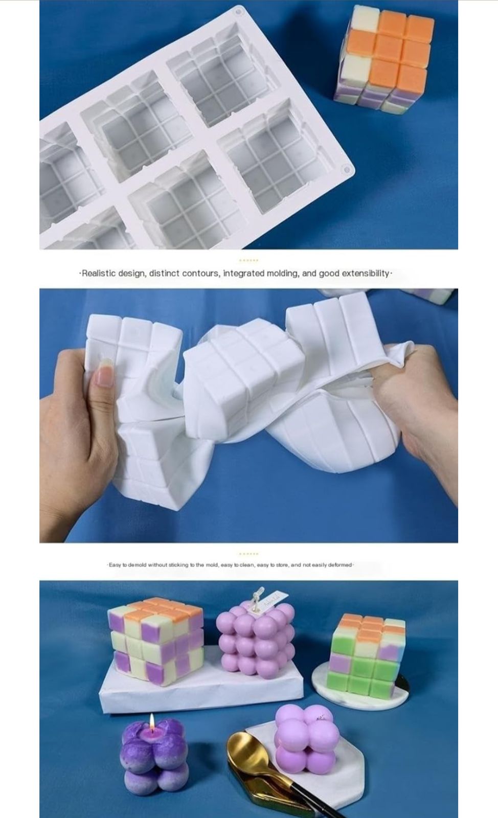 Molde para Velones, en forma de burbujas y cubos