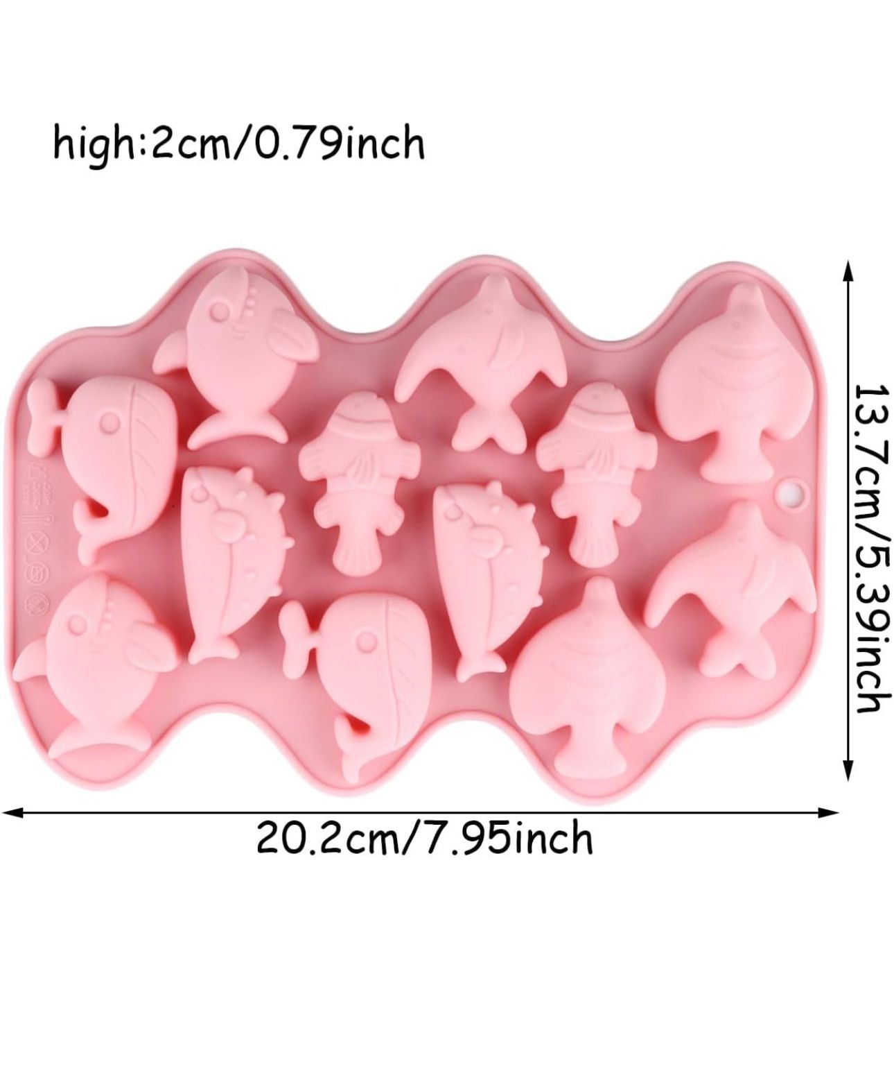 Molde de Peces, Ballenas y Delfines para Jabones Artesanales, Comestibles, Chocolate y Bizcocho