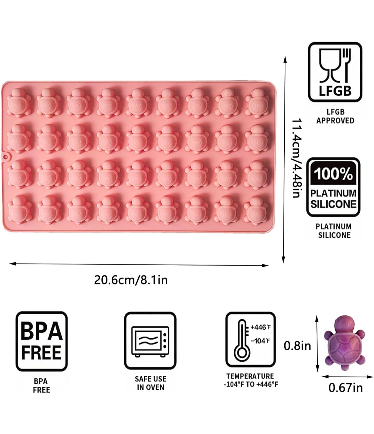 Molde de Tortugas para Jabones Artesanales, Comestibles, Chocolate y Bizcocho