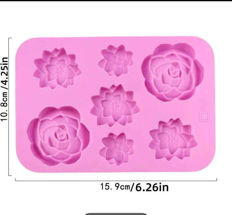 Molde de Flores para Jabones Artesanales, Comestibles, Chocolate y Bizcocho