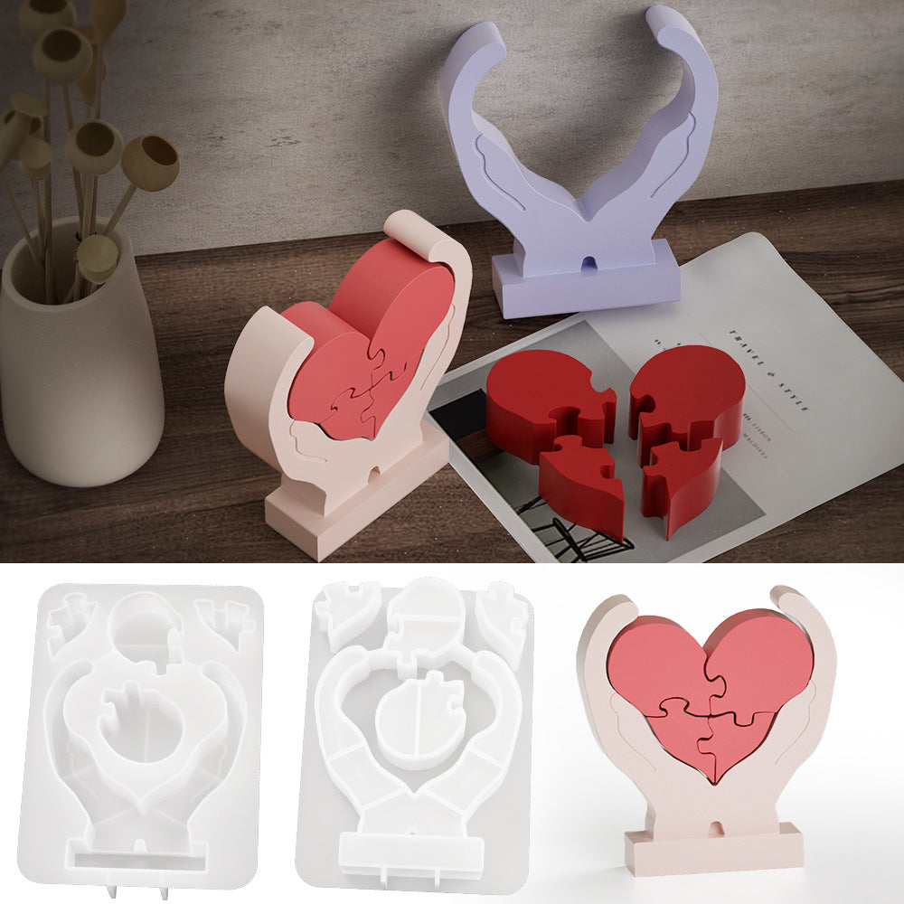 Molde de corazon para pareja de adorno
