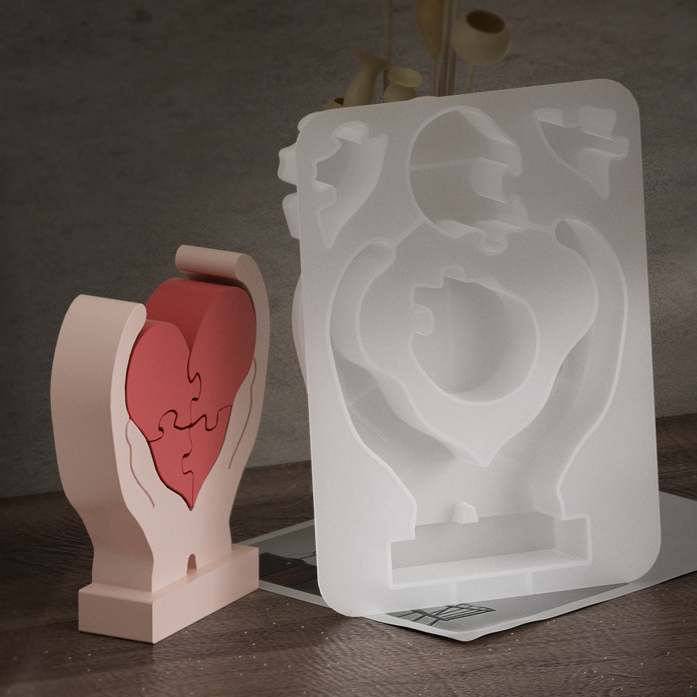 Molde de corazon para pareja de adorno