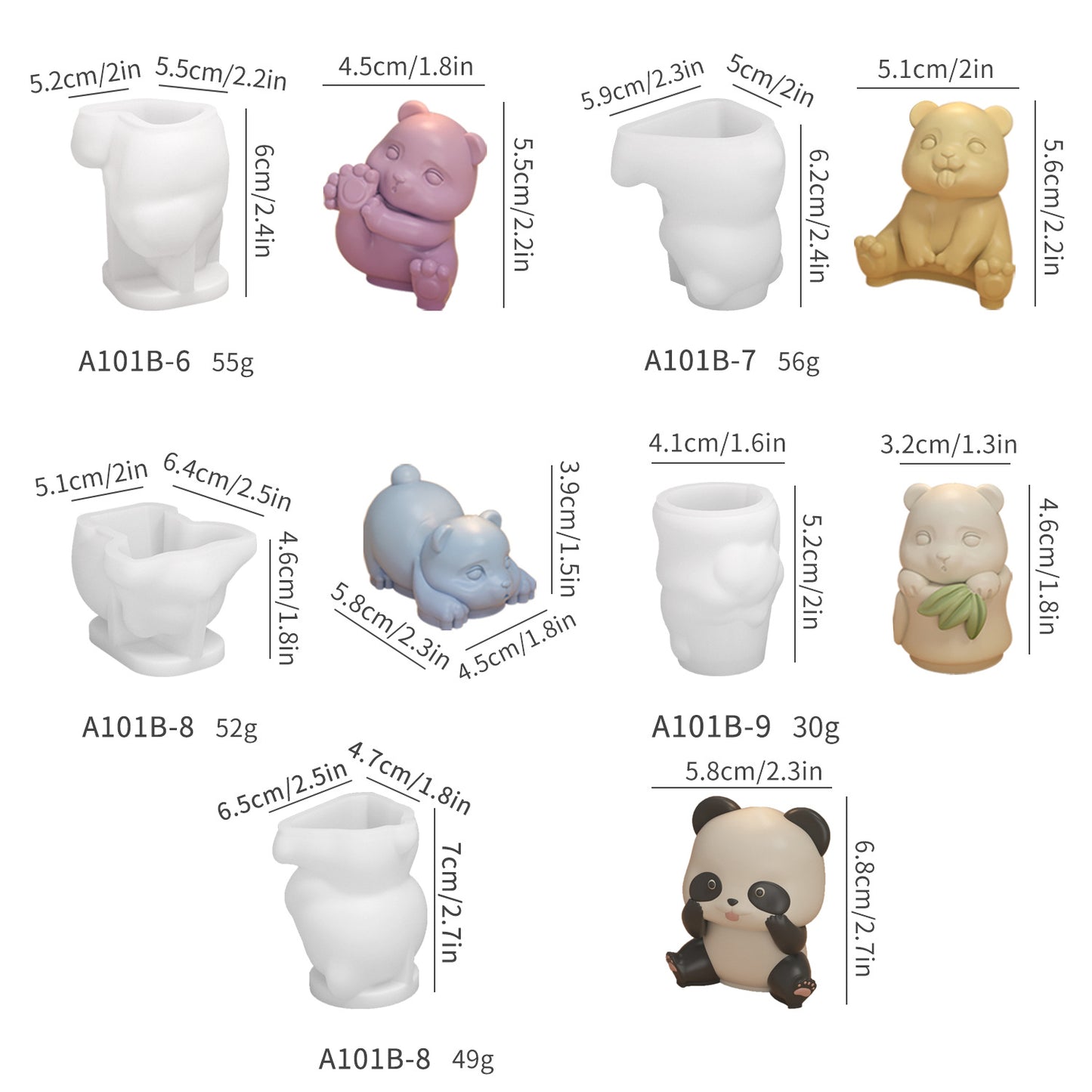 Mini Molde para velones diferentes figuras