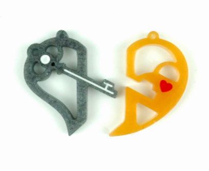 Molde Corazón y Llave para Pendiente, Joyas, Llaveros y mas