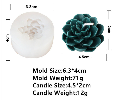 Molde para Velones y Jabones en Forma de Flor #4