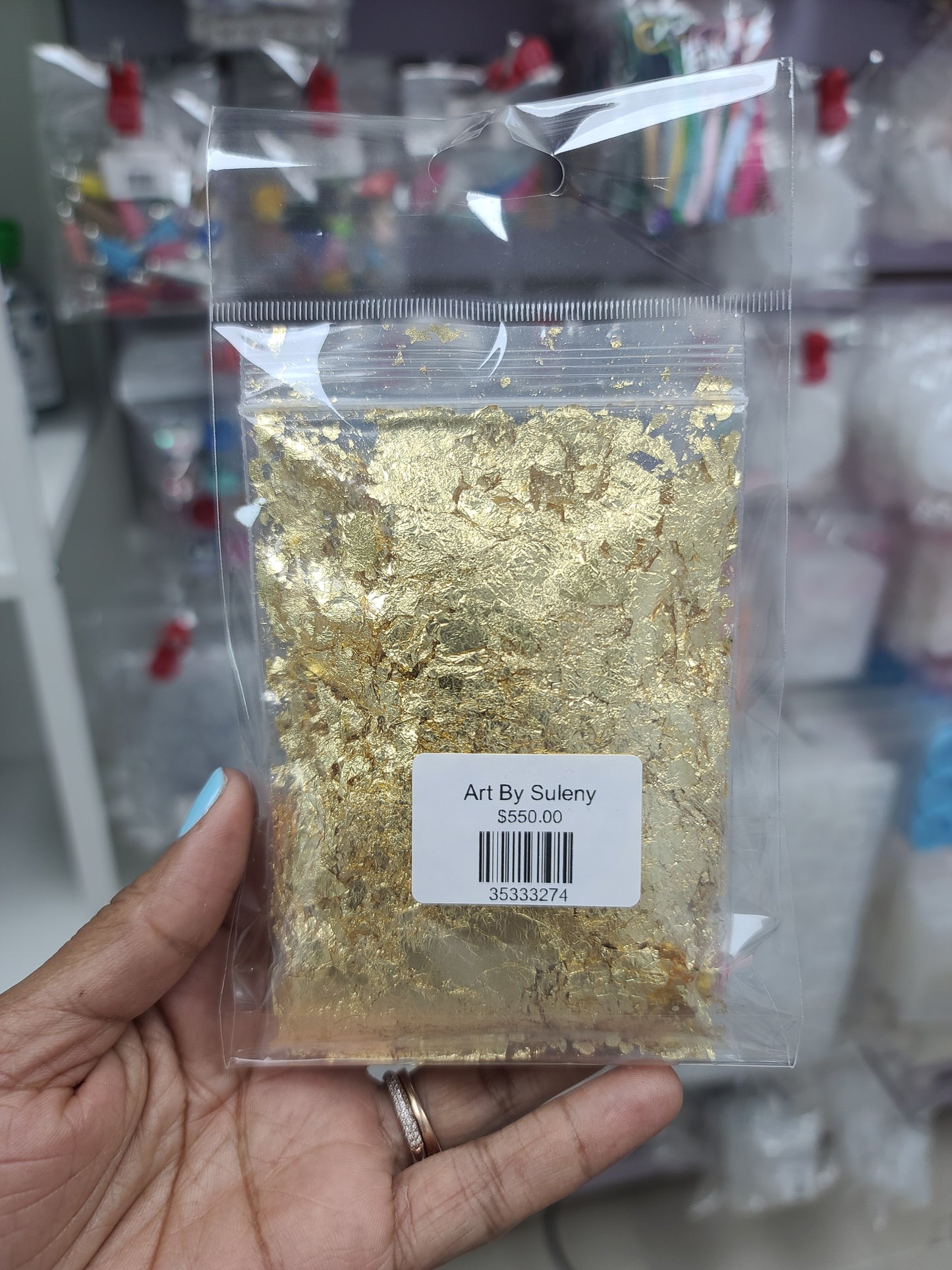 Copos de hojas de imitacion Oro, Plata o Rose Gold Laminas