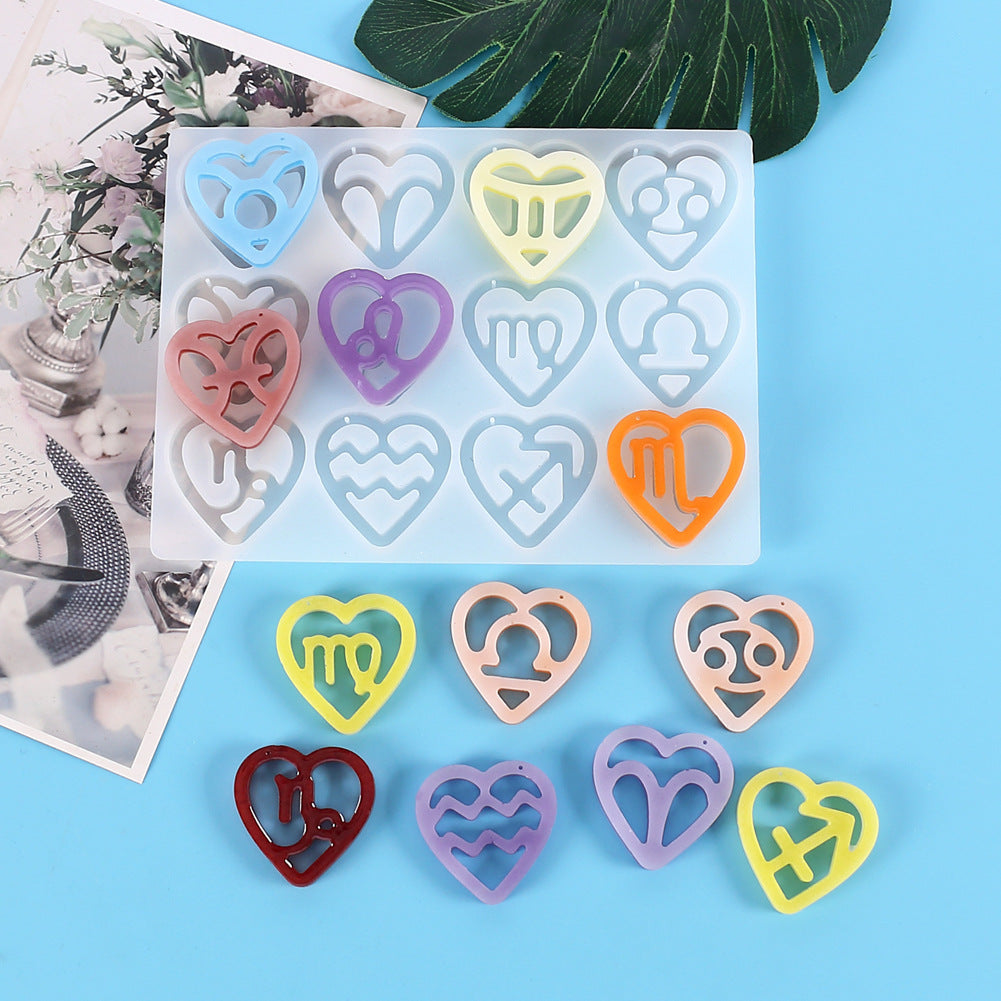 Molde corazón con signo zodiacal / horoscopo