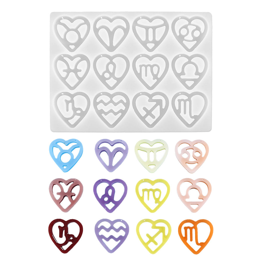 Molde corazón con signo zodiacal / horoscopo