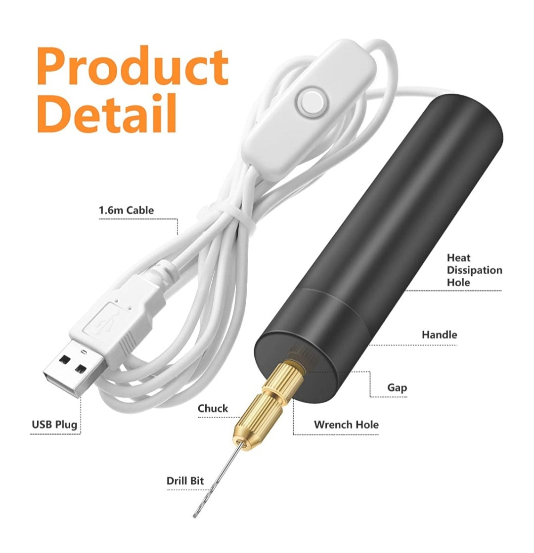 Taladro de mano Eléctrico o Broca para perforar llaveros en Resina