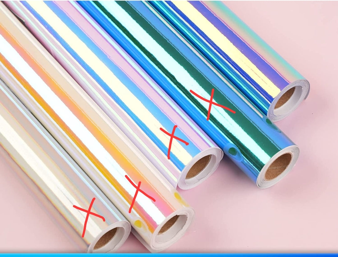 Vinil Adhesivo Permanente Azúl Holografico claro Metálico Vinyl