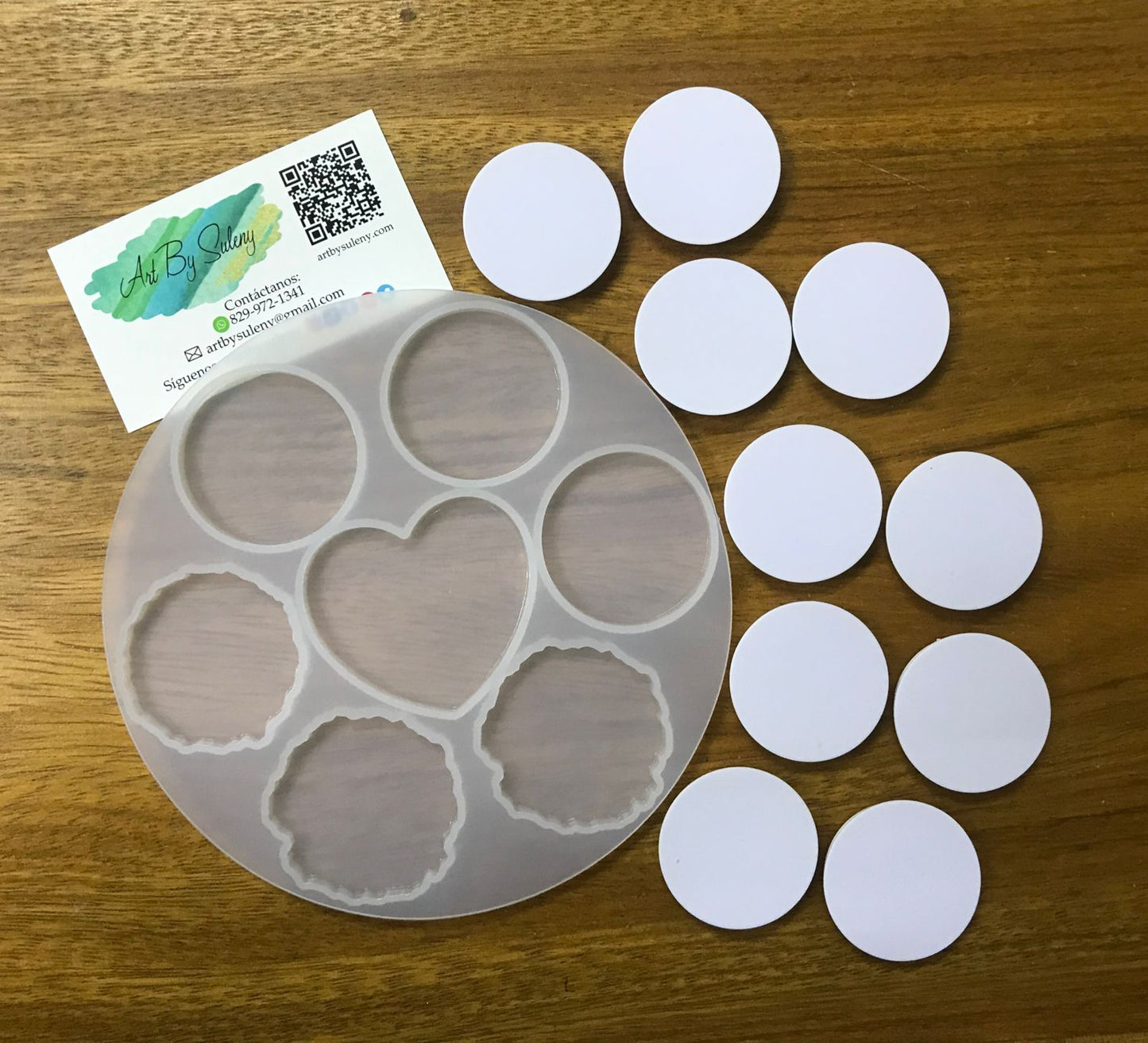 Molde para llaveros y pop socket mas 10 piezas