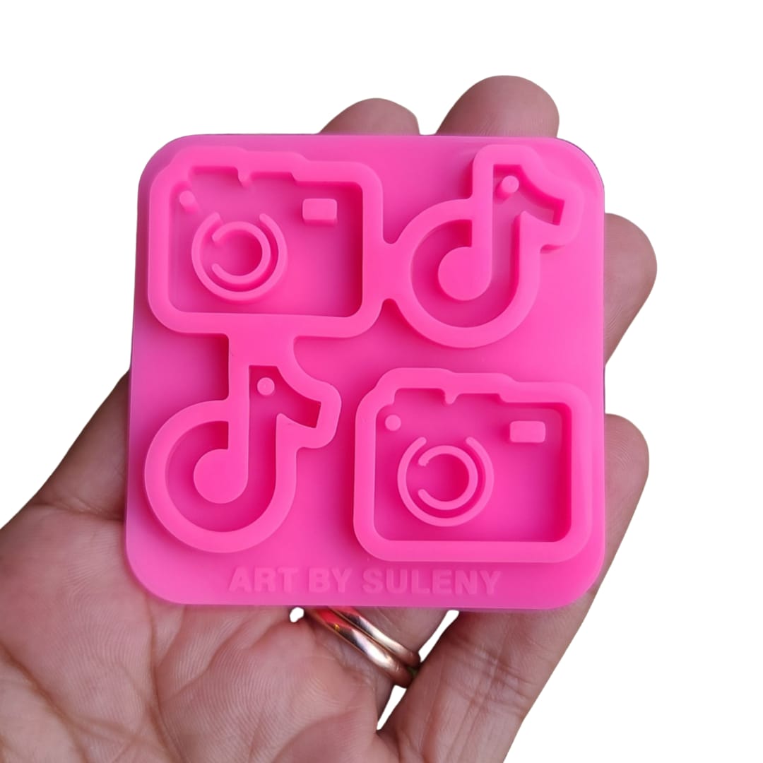 Molde de Camara y TikTok para Aretes, Dijes y Llaveros
