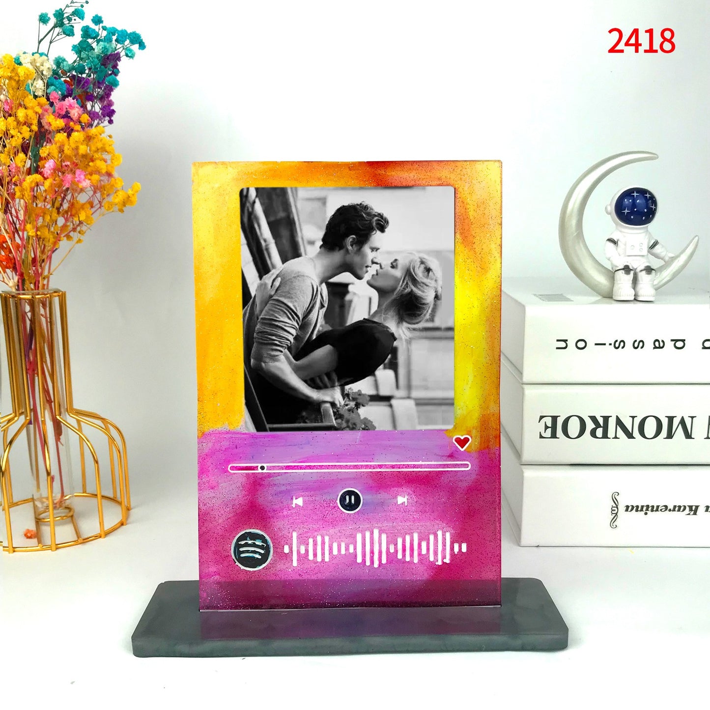 Molde para encapsular fotos y recuerdos estilo música spotify