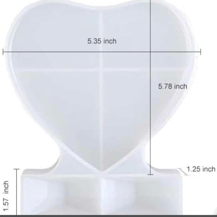 Molde de corazón para encapsular foto y recuerdo nacimiento de bebé