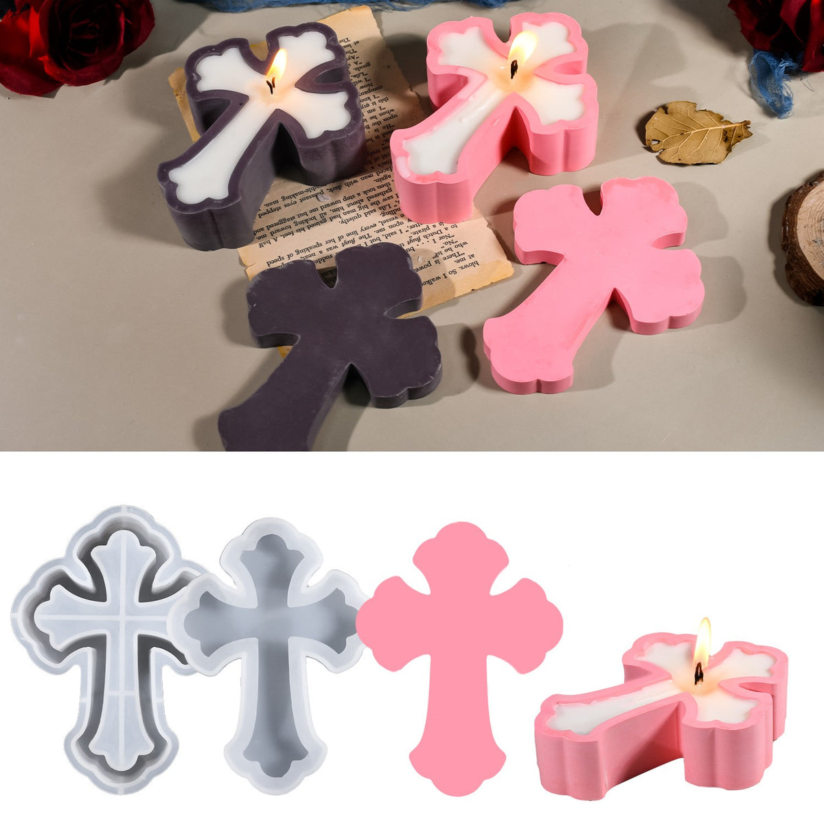 Molde de Cruz para Velas y Decoración