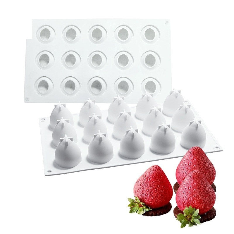 Molde de Fresas para Jabones Artesanales, Comestibles, Chocolate y Bizcocho