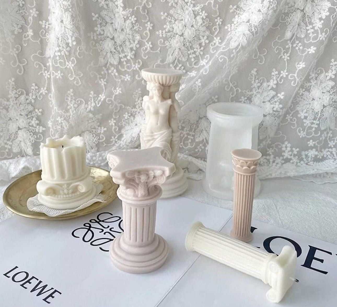 Molde de Columna Romana para velas, bases y adornos
