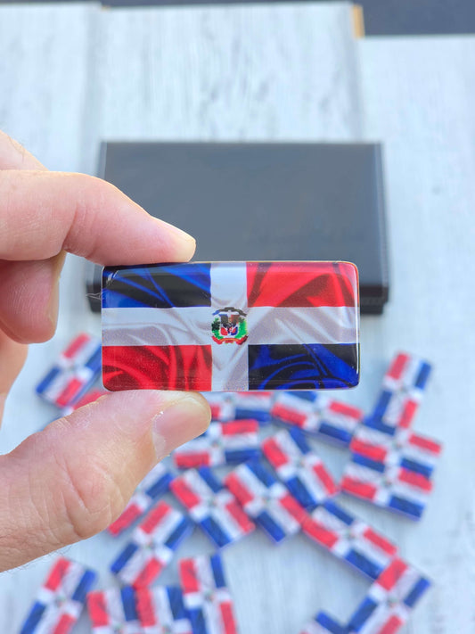 Juegos de Dominos en Acrilico Personalizados tamaño Jumbo Bandera República Dominicana