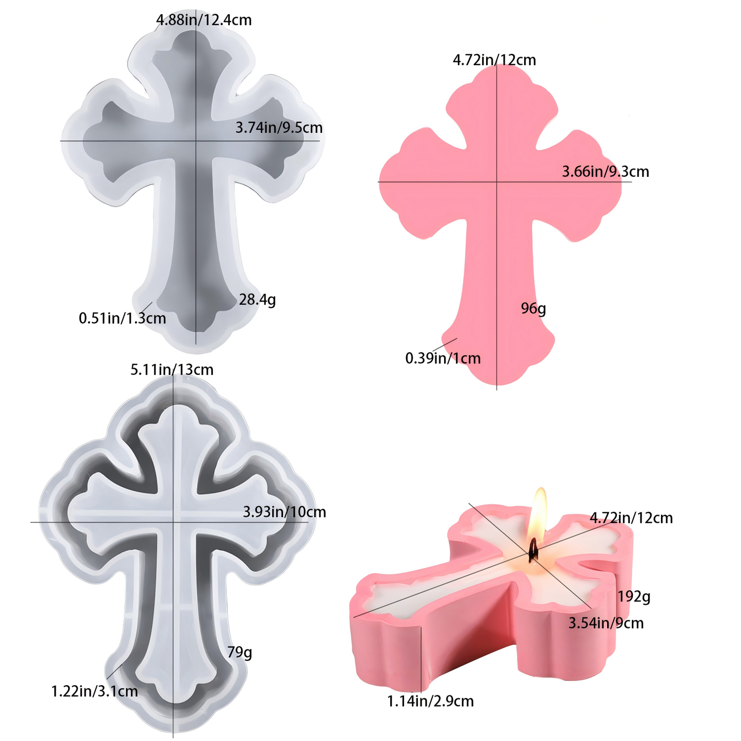 Molde de Cruz para Velas y Decoración