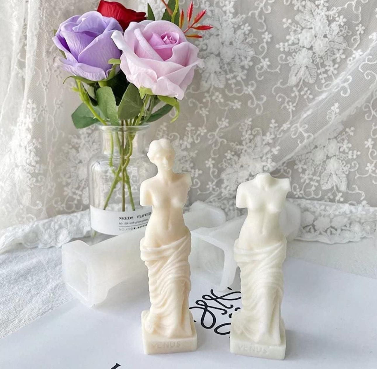 Molde de Columna Romana para velas, bases y adornos