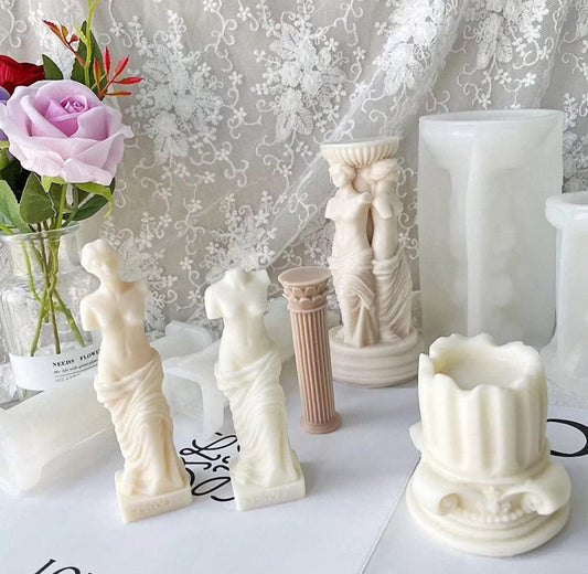 Molde de Columna Romana para velas, bases y adornos