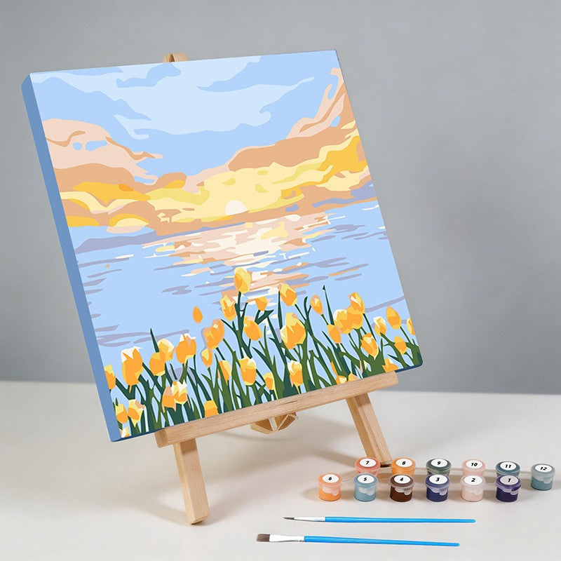 Pintura por Numeros (Painting by Numbers) Canvas Artisticas para principiantes 20x20 CM