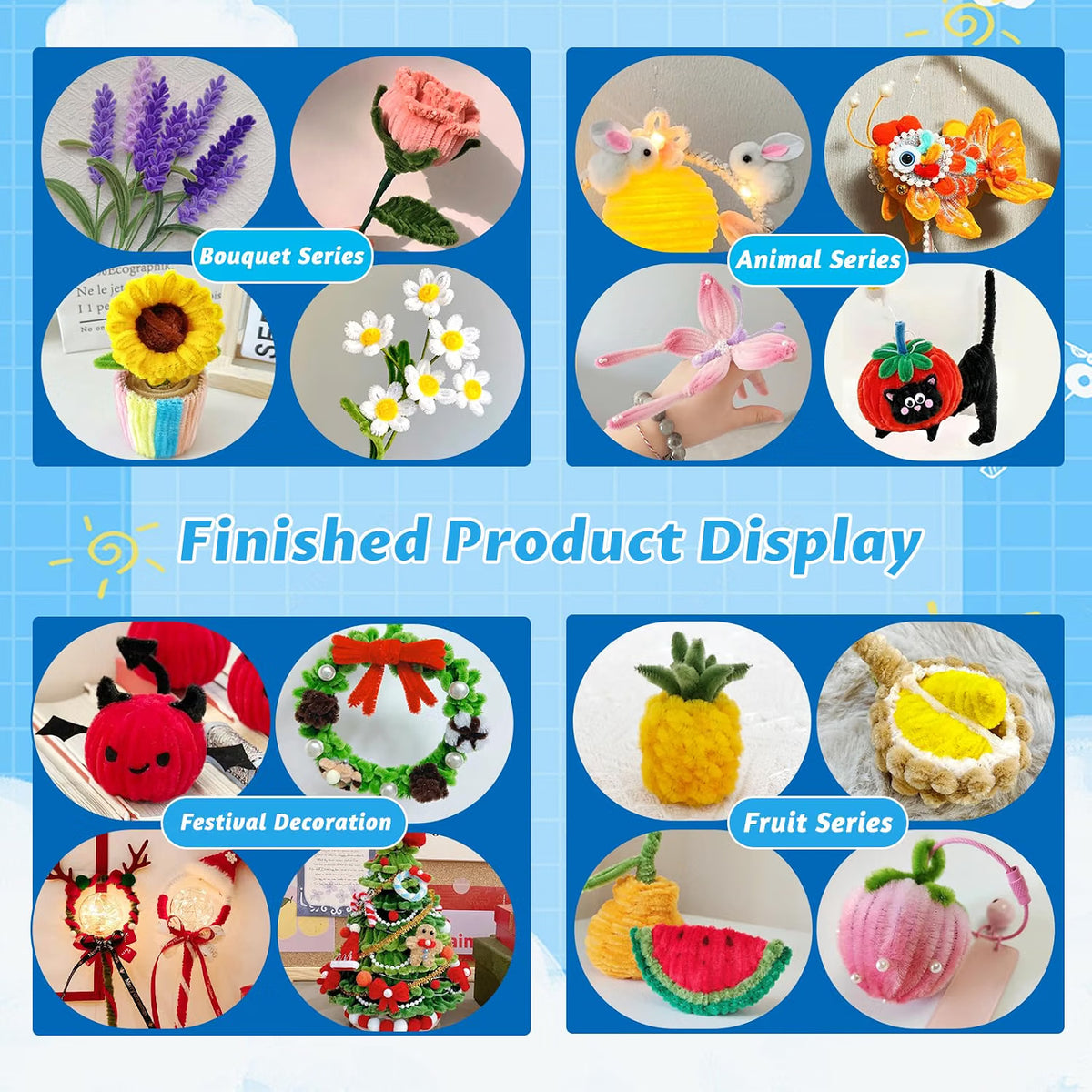 Limpiapipas para Manualidades Paquete Colorido 100 unidades 30cm