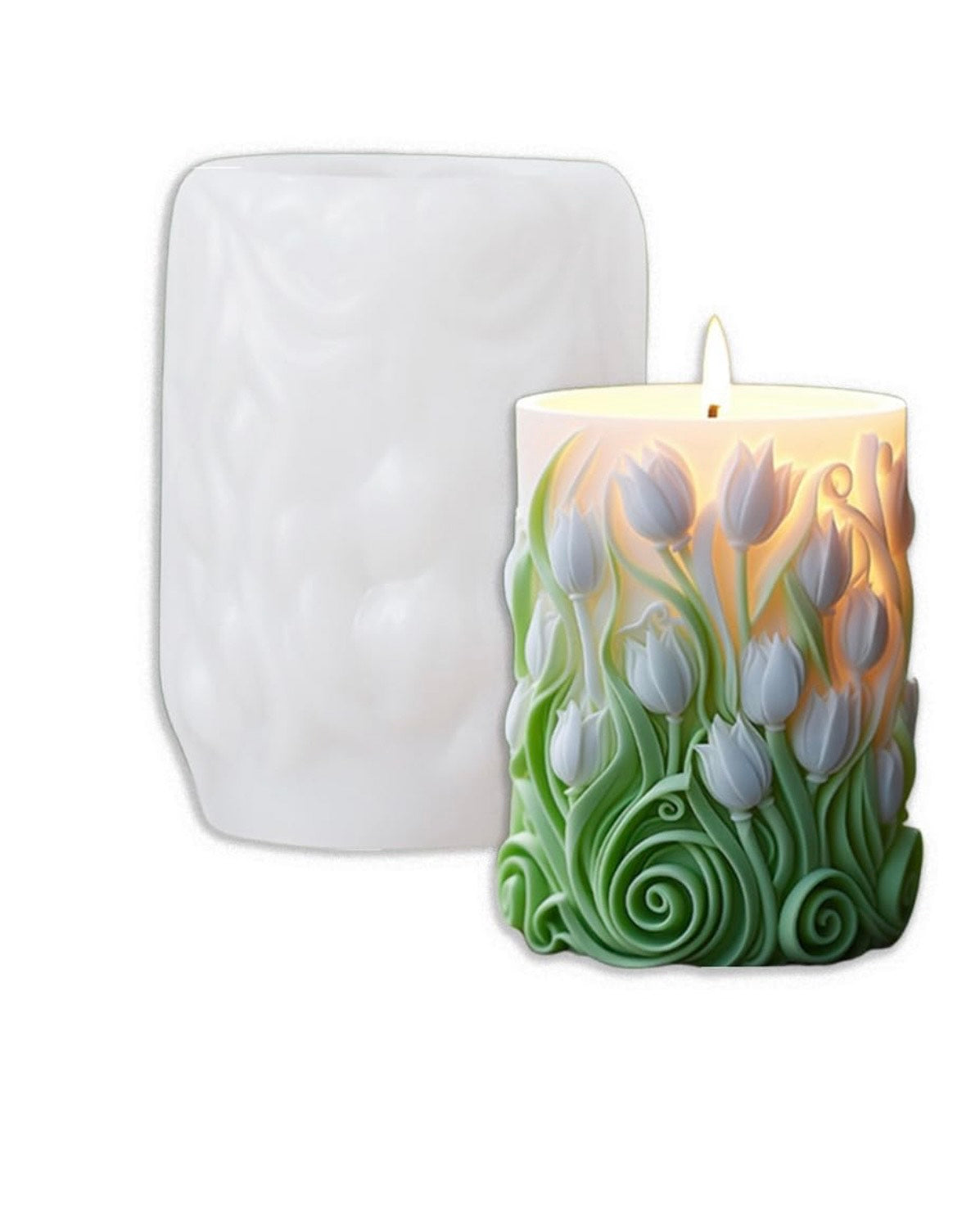 Molde de florero de tulipan para velones